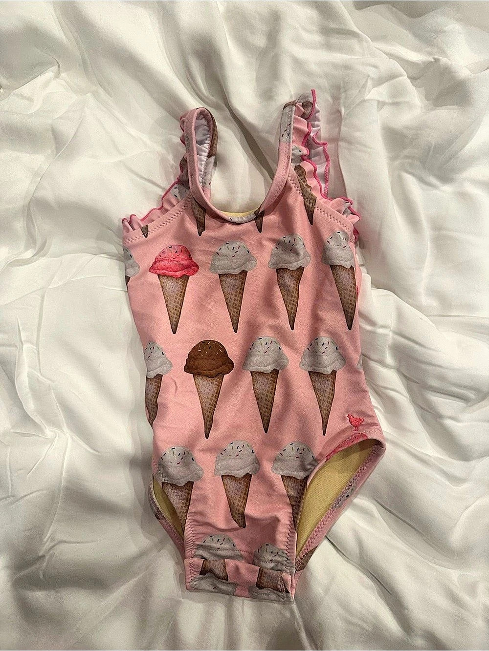 PINK CHICKEN Ice Cream Print One-Piece Swimsuit Pink 6/12M